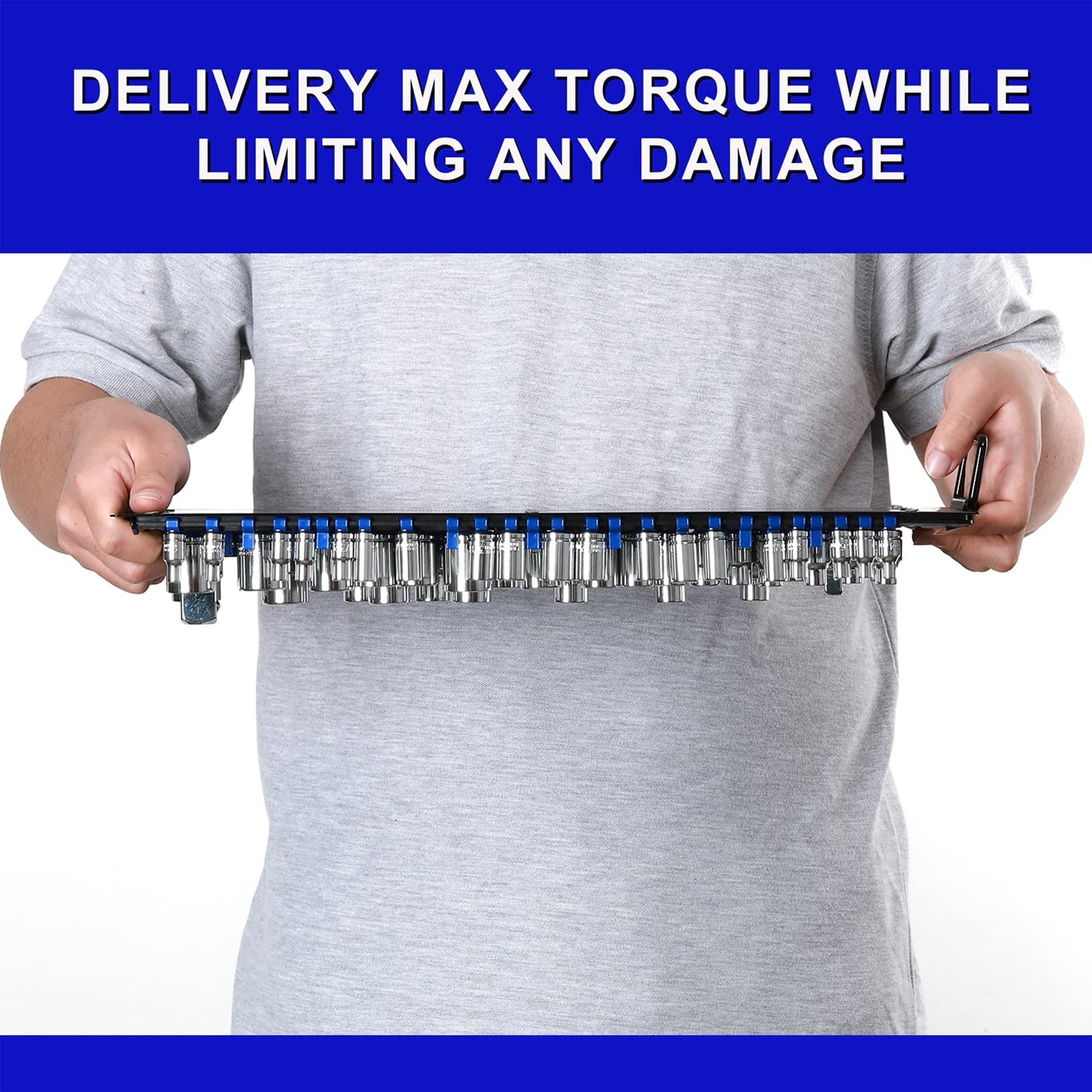 80-Piece Portable Socket Organizer Tray, 1/4-Inch, 3/8-Inch, 1/2-Inch,Heavy Duty Socket Rail