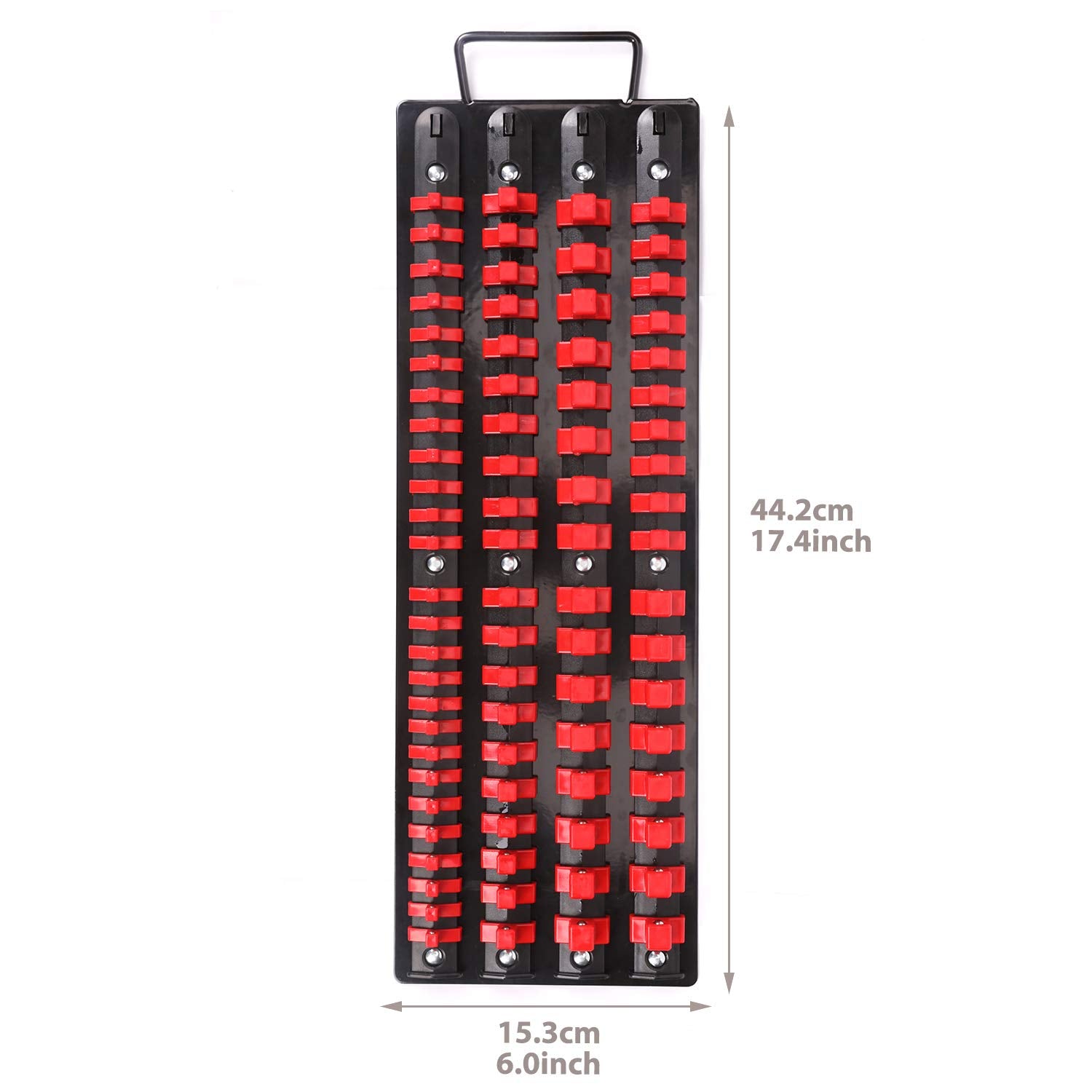 80-Piece Portable Socket Organizer Tray, 1/4-Inch, 3/8-Inch, 1/2-Inch,Heavy Duty Socket Rail